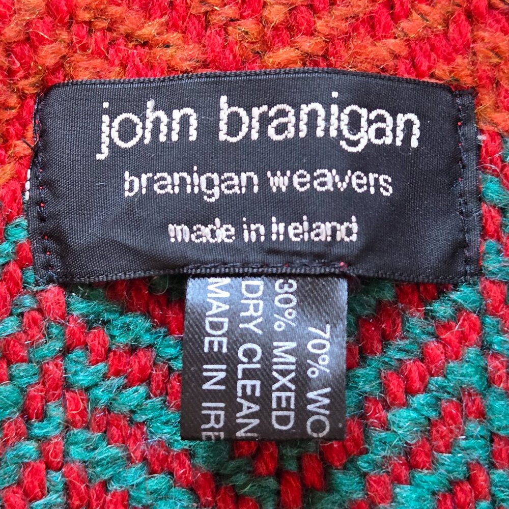 Wool Handwoven Colorful Cape Sweater Poncho Cloak John Branigan Boho Herringbone - Picture 3 of 11